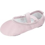 EASTBUDDY Ballet Shoes for Girls Leather Ballet Slippers Split Sole Dance Flats for Women Kids Toddler Pink/10 Toddler