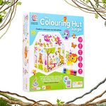 Kids Zone® Colouring Hut Jungle Theme Play Tent (36 x 29 x 40 cm) DIY Kit Washable & Re-usable for Kids 3+ Years