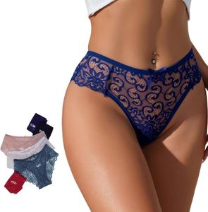 Womens Underwear Highly Elastic Lace Panties Comfortable 6 Pack Large