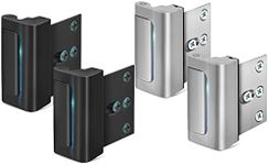 Home Security Door Lock, Childproof Door Reinforcement Lock with 3 Inch Stop Withstand 800 lbs for Inward Swinging Door, Upgrade Night Lock to Defend Your Home (Black-2 Pack + Silver-2 Pack)