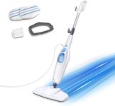 Steam Mop, Hardwood Floor Steamer, 400ml 1500W Powerful Cleaner for Carpet Laminate and Tiles, Stain & Dirt Removal, 20s Fast Heat-up, Carpet Glider & 2 Washable Pads