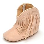 Baby Girls' Cowboy Tassel Boots Beige US 4