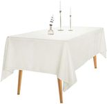 Ascoza 2pack 60x84 Inch Ivory Rectangular Tablecloth 4 Feet Table Cloth in Polyester Fabric for Wedding/Banquet/Restaurant/Parties