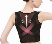 Shoulder Brace Posture Support Bra, for Women Bra Push Up Back Support Vest,Black-XL