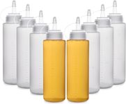 Oinvs 10 Squeeze oil Bottles, 250 ml No-Leak Plastic Oil Dispenser,olive oil bottle with Funnel,Non-erasable pen and Label Paper For Ketchup,BBQ,Paint,Olive Oil