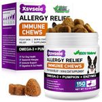 Dog Allergy Relief,Itchy Dog Skin Relief Chews,Allergy Relief Immune Chews,Stop Excessive Itching, Redness, Scratching, And Paw Chewing And Relieve Seasonal Allergies