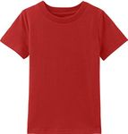 COSLAND Boys Red T-Shirt Solid Colo