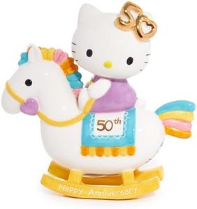 Blue Sky Clayworks Hello Kitty 50th Anniversary Playful Pastel Rocking Horse for Baby Nursery (Baby's 1st)