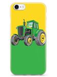 Inspired Cases - 3D Textured iPhone SE Case - Rubber Bumper Cover - Protective Phone Case for Apple iPhone SE - Green and Yellow Tractor - Farming