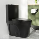 Elongated One-Piece Toilet Black, D