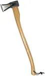 Prandi Axes C45 Forged Carbon Steel Axe with Splitting Wedge - Hickory Handle with Leather String -Ideal for Firewood, Splitting, and Chopping - S/N 3.016.20.TH - 31.5"L x 7.4"W, 2000g Head, No Sheath