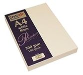 Craft UK W123 White Recycled Linen Card 300 gsm - 100 Sheets, A4