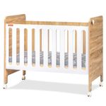 Fisher-Price Romania Baby Crib with Wheels and Adjustable Height 0-3 Years (White, with Mattress)