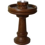 Alpine Corporation 29" Tall Outdoor 2-Tier Traditional Birdbath Water Fountain with LED Lights