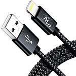 Wayona Nylon Braided Usb Data Sync And Charging Cable Compatible For Iphones, Ipad Air, Ipad Mini, Ipod Nano And Ipod Touch (6 Ft, Black)