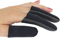 JATAI Heat Shield - Professional High Heat Resistant Finger Protection Guards for Curling and Flat Irons, Wands, Blow Dryers - 3pc (Thumb & 2 Fingers) (S/M - thumb 3/4" (2cm) wide or less, Black)