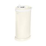 Ubbi Stainless Steel Portable Diaper Pail - 100% Odor Locking Diaper Disposable Bin with Child-Safe Lock, Easy To Use, Baby Nappy Dustbin, Use Regular Trash Bags, Capacity of 55 Diapers, Matte Ivory