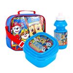 Top Linen Kids Insulated Lunch Bag Set - 3pcs Children Travelling Food Box Set Includes Insulated Bag, Sandwich Box, & Bottle - BPA Free - Blue Paw Patrol Keep It Up Lunch Box