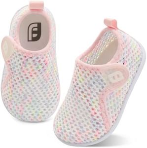 Baby Boys Girls Barefoot Swim Water Shoes Walking Sandals Sneakers for Beach Swim Pool Mesh ColorPinkYellow 18-24 Months Infant
