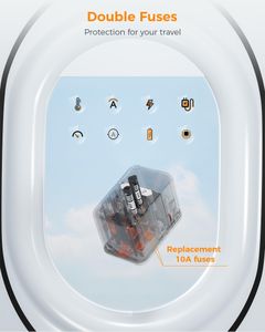 TESSAN 65W Universal Travel Adapter – 4 USB-C, 1 USB-A, Worldwide Plug