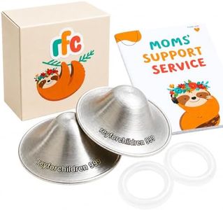 RFC Silver Nursing Cups - 999 Silver Nursing Pad - Nipple Shield Kit for Nursing Newborn - Breastfeeding Essentials - Nipple Cover Breastfeeding - with Silicone Ring & Cleaning Scotch & Case (XL)