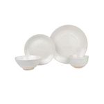 Siterra 16-Piece Casual Rustic White Stoneware Dinnerware Set (Service for 4)