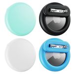 Air Tags-4 Pack Kids Hidden Case, Airtag Tracker for Kids, AirTag Hidden Kids Holder with Invisible Pin, Anti Lost, for Kids, Elderly, Luggage, Pet, Clothing (Black Sky Blue White Mint Green)