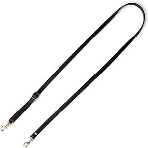 VanEnjoy Adjustable Genuine Leather Crossbody Straps Replacement - Width 1/2“, Length 25”-51” (Black-Gold Buckles)