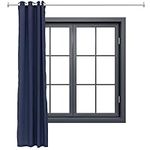 Sunnydaze 52-Inch x 120-Inch Panel Light-Filtering Indoor/Outdoor Curtain Panel - Water-Resistant - Blue - Set of 2