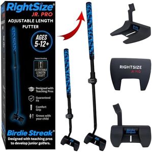 RightSize Junior Pro Series Golf Putter by Birdie Streak, Adjustable Length for Ages 5-12 (Premium Putter)