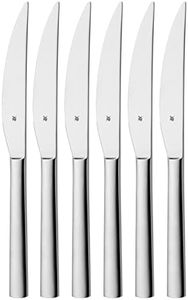 WMF Nuova Steakmesser Set 6 teilig, 23 cm, Pizzamesser aus Cromargan Edelstahl poliert, Messerset mit Wellenschliff, spülmaschinengeeignet