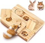 QYINXIU Guinea Pig Foraging Toys, 6 in 1 Hamsters Wooden Interactive Enrichment Toys, Treat Dispenser for Small Animal Funny Toys, for Rabbits, Bunny, Chinchillas, Rats and Gerbils