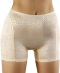 OMLAVIDA Women's Boy Short Butt Lifter Padded Panty Shorts Butt Hip Enhancer Butt Shaper Washable (XL, Nude)