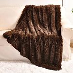 YUSOKI Brown Faux Fur Throw Blanket