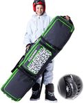 XCMAN Padded Snowboard Bag with Wheels, Extendable Roller Ski Bag for Air Traveling Adjustable Length - Extra Long/Wide/Deep,Waterproof - with Protection Ribs