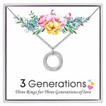 AM ANNIS MUNN Three Generations Necklace Grandma Gifts 925 Sterling Silver Necklace Gifts for Grandma Women Necklace Jewelry for Women Birthday Gifts