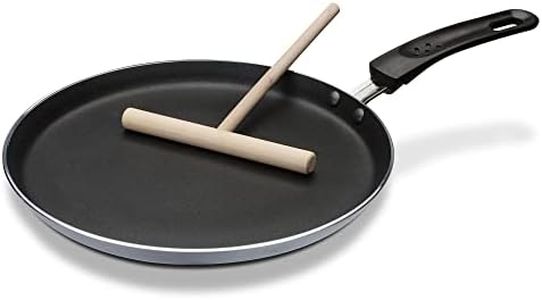 GSW 456722 – Sartén de inducción para crepes gris/negro, incluye repartidor de masa, aluminio, 43,7 X 26,2 x 2,0 cm