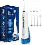 Hangsun Water Flosser Professional Cordless Rechargeable Dental Oral Irrigator Water Jet for Teeth Braces Care with 8 Jet Tips for Travel and Home Use