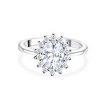 Ornate Jewels 925 Silver 1.5 Carat Oval AAA Grade American Diamond Halo Ring for Women and Girls | With Certificate of Authenticity & 925 Stamp | Life-time Warranty*