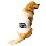 Ruse Pet Big Brother Printed Dog Round Neck Sleeveless Vest Tank T-Shirt/Tees Apparel/Clothes/Tees Gift for Dogs(White/XL)