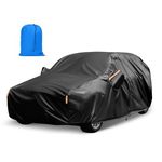 SUV Car Cover Waterproof 10 Layers, Outdoor Full Car Cover Sun Rain UV Dust All Weather Protection, Universal Fit for Q5, GLC, X3, XC60, Discovery Sport Etc. 460 To 485cm Black Thickened