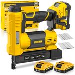 Alloyman 18 Gauge Nail Gun Battery Powered, 2 in 1 Cordless Brad Nailer/Electric Stapler with 2*2.0Ah Battery and Charger,1000pcs Nails and 500pcs Staples Included for Home Improvement & Woodworking