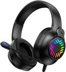 OLANRUN Gaming Headset for Xbox One Xbox Series X|S PS4 PS5 PC - Over Ear Gaming Headphones with Muteable Microphone, Stereo Sound, Soft Memory Foam Padding for Computer, Laptop, Mac (Black)