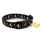 waaag Pet Collar Gold Moons and Stars Cat Collar, Safety Breakaway Cat Collar, Glow in The Dark