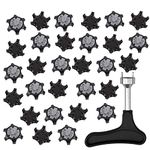 JIANGMU-30Pcs Golf Spikes Removal Tool Clamp Cleats Studs Replacement Plastic Comfort Durability with Removal Tool (30PCS&Wrench(Black))