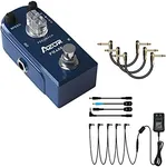 AZOR Vintage Phaser Guitar Effect Pedal with Pedal Power Supply Adapter and 4 Inch Guitar Patch Cable