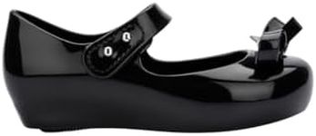 mini melissa Ultragirl Bow Ballet Mary Jane Flats for Babies, Black, 10