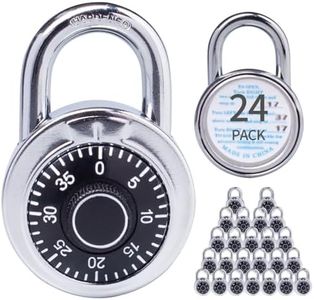 XanHen Combination Padlocks with Metal Body, Indoor Use for Gym Lockers & School Locker, Black, 24-Pack