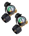 SHINESTAR Upgraded Propane Tank Gauge for 5-40 lb Propane Tank with QCC1 Connection, Accurate Gas Level Indicator, Perfect for BBQ and RV Camper, Easy to Install, 100% Solid Brass (2-Pack)