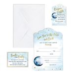 Lillian Rose''Love You to The Moon and Back'' Baby Shower Invitation Set, Blue